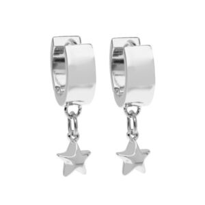 Foxy Originals Puffy Star Earrings Silver Tone "She's All That"